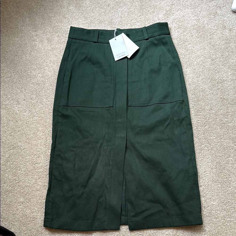 & Other Stories Forest Green Midi Skirt